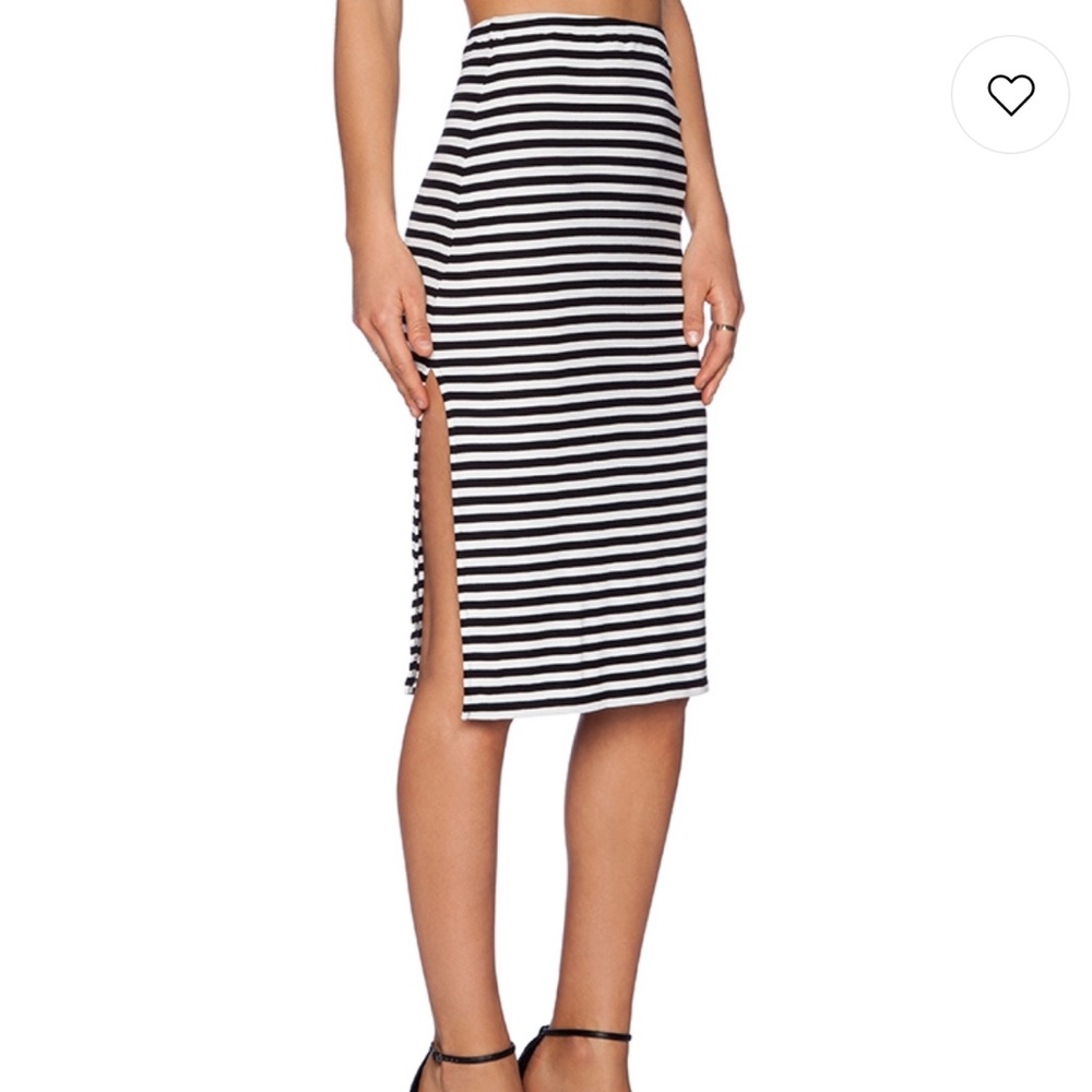 Lovers and Friends Iggy Midi Skirt in Black Stripe